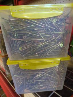 LOT OF 2 BOXES OF #8 X 3 IN GOLD PHILIPS BUGLE HEAD SCREW 5 LB PER BOX, APPEARS TO BE NEW RETAIL