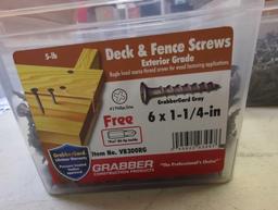Lot of 4 Grabber #6 1-1/4 in. Philips Bugle-Head Wood Deck Screws. Comes in opened bins. All appear