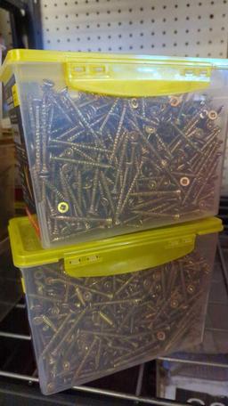 2 BOXES OF 8 in. x 2 in. 5 lbs. Lox 2 Flat Scavenger Head Yellow Zinc Coarse Thread (Approximately