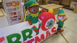 10 FT GIANT SIZED LED MERRY CHRISTMAS SIGN AIR BLOWN INFLATABLE, OPEN BOX, TESTED WORKING, MSRP IS