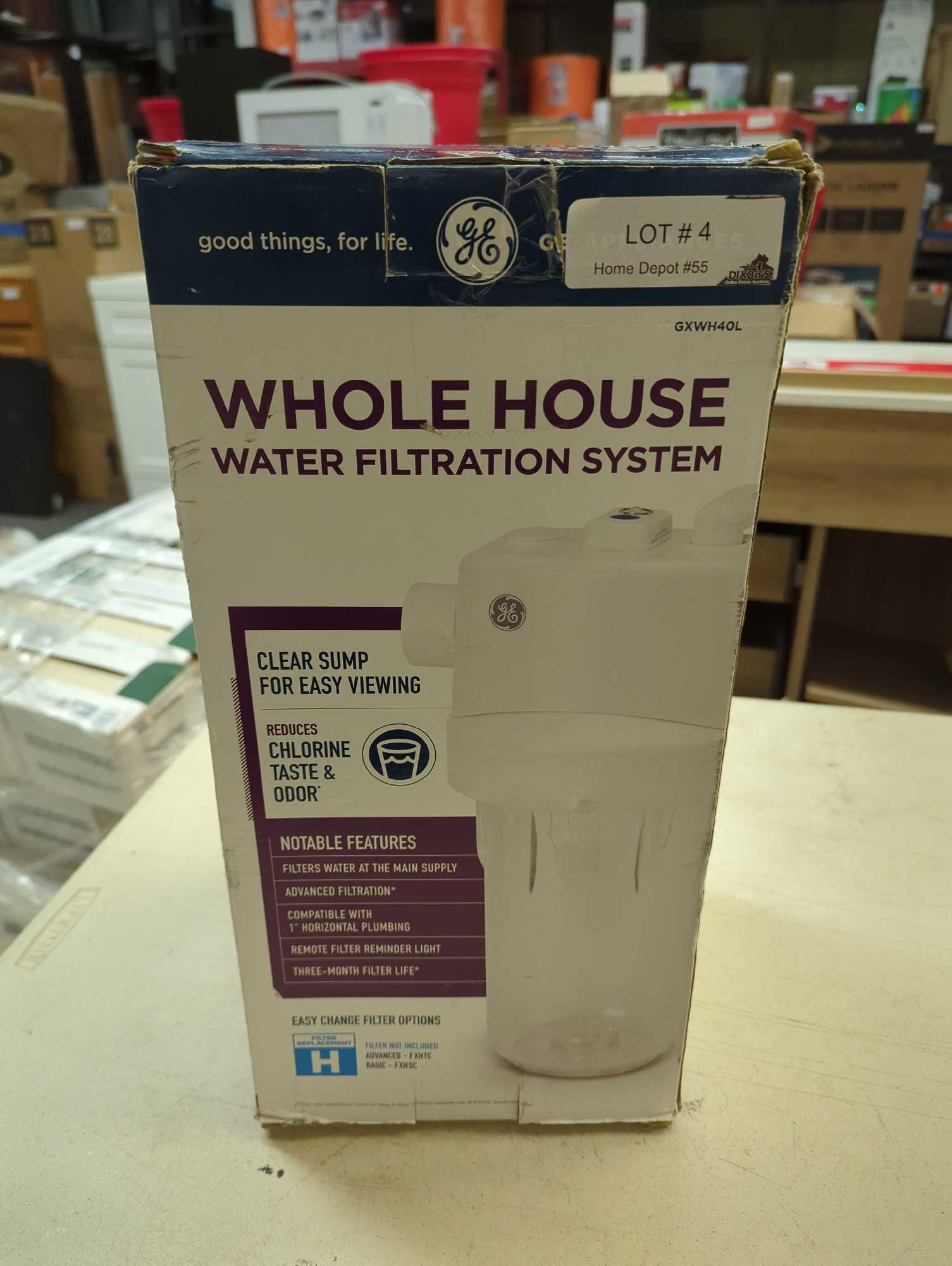 GE Whole House Water Filtration System. Comes in opened box as is shown in photos. Appears to be
