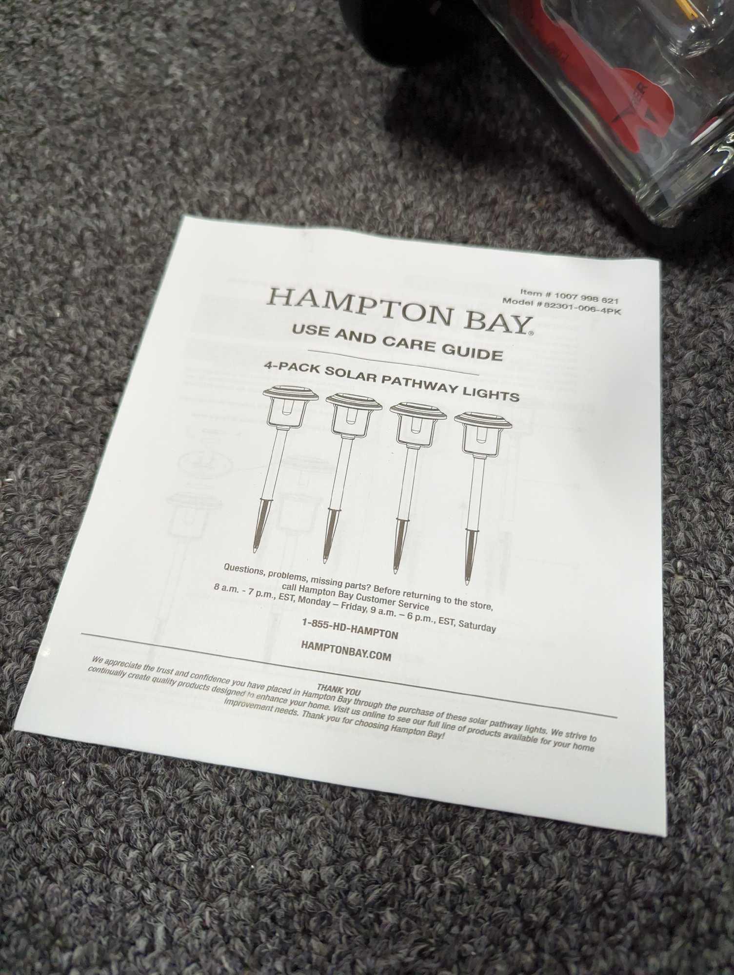 Hampton Bay Laurelview 14 Lumens Black Vintage Bulb LED Weather Resistant Outdoor Solar Path Light
