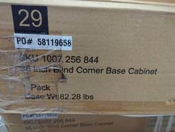 Hampton Bay Avondale 36 in. W x 24 in. D x 34.5 in. H Ready to Assemble Plywood Shaker Blind Corner