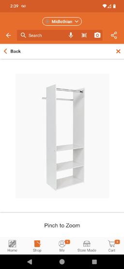 Closet Evolution Hanging Starter 25 in. W White Wood Closet Tower System Appears to be New Stock