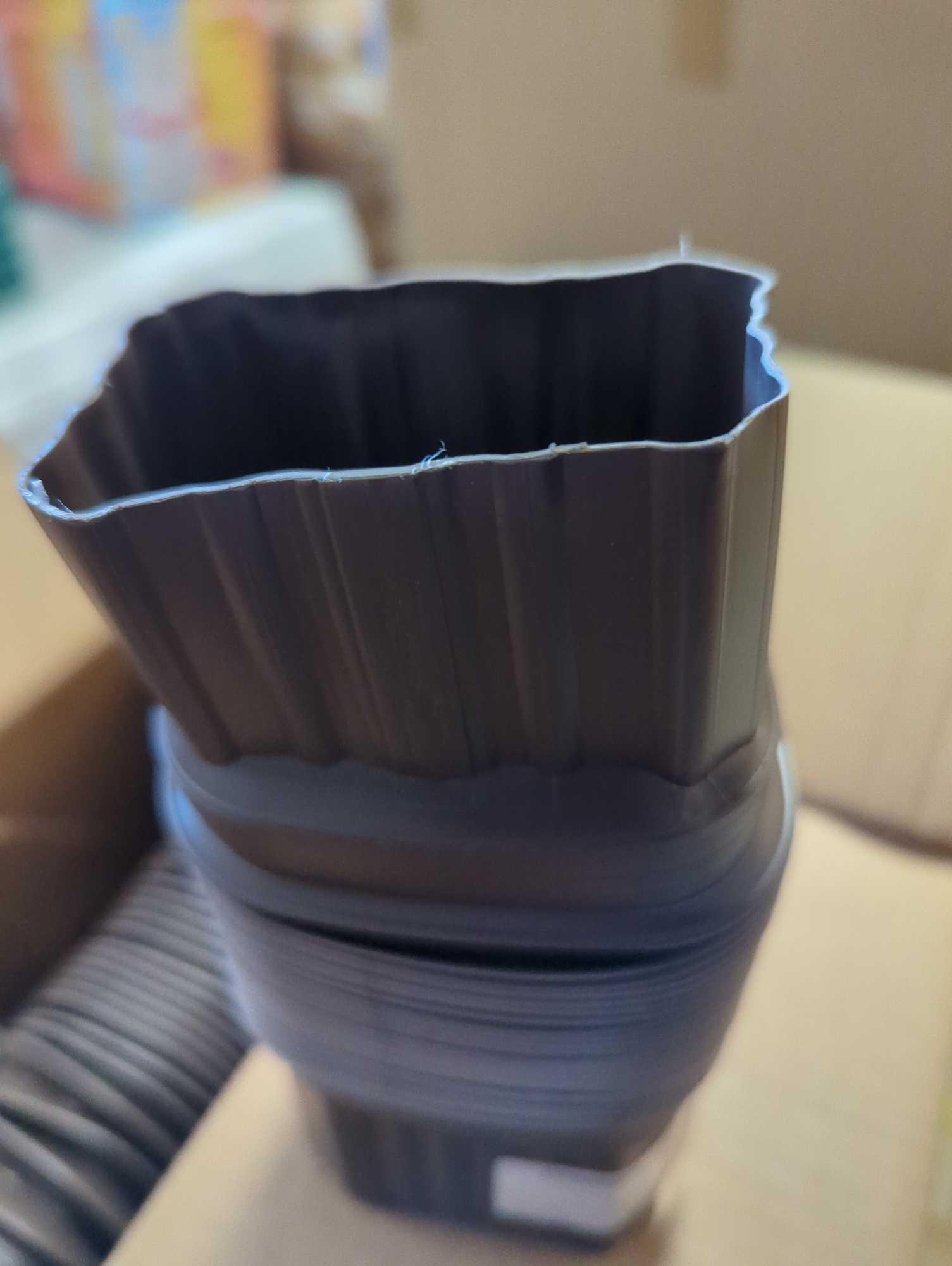 Box Lot Of 24 Amerimax Home Products Flex-Elbow 2 in. x 3 in. Brown Vinyl Downspout Elbow?, Appears