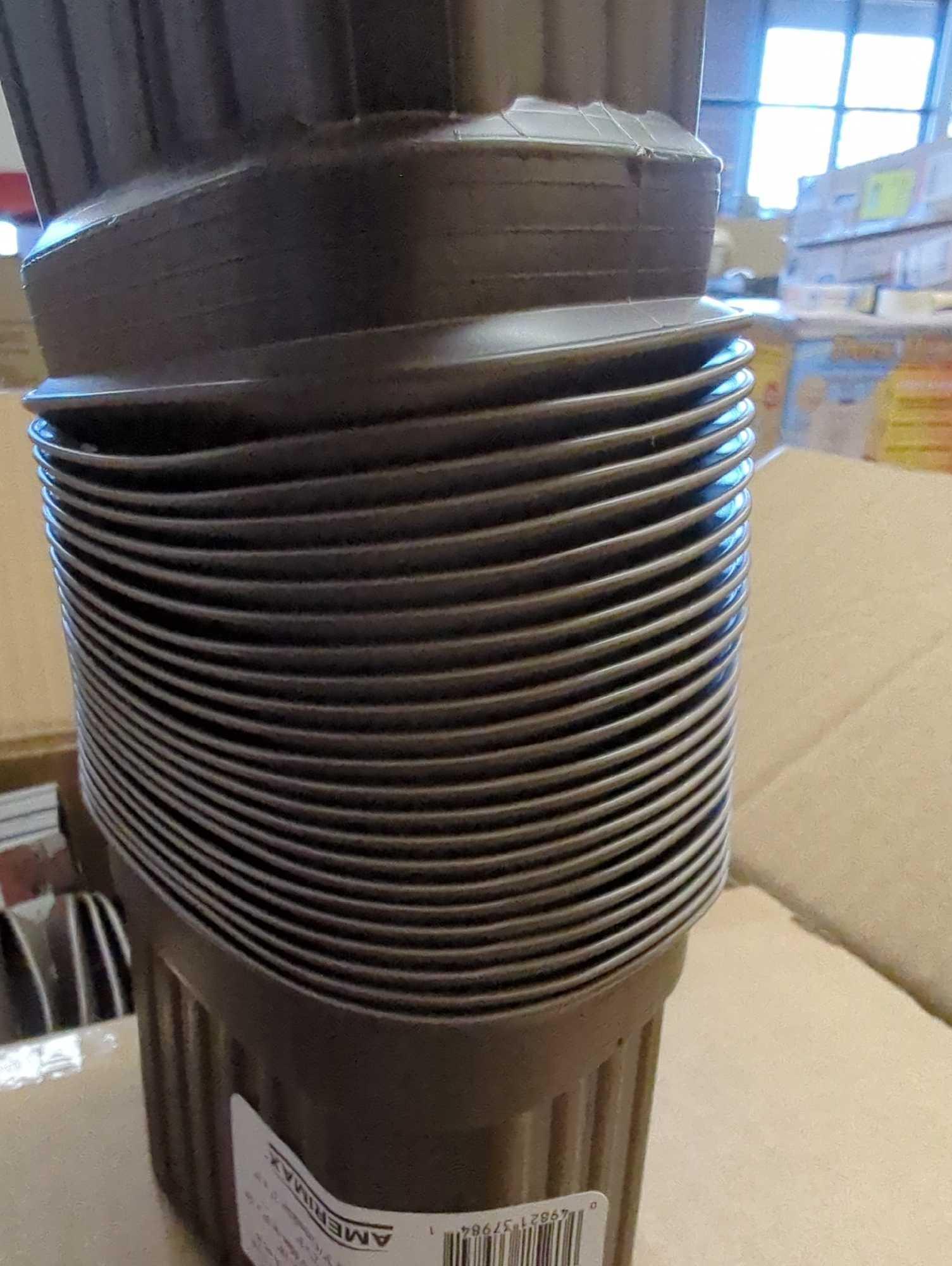 Box Lot Of 24 Amerimax Home Products Flex-Elbow 2 in. x 3 in. Brown Vinyl Downspout Elbow?, Appears