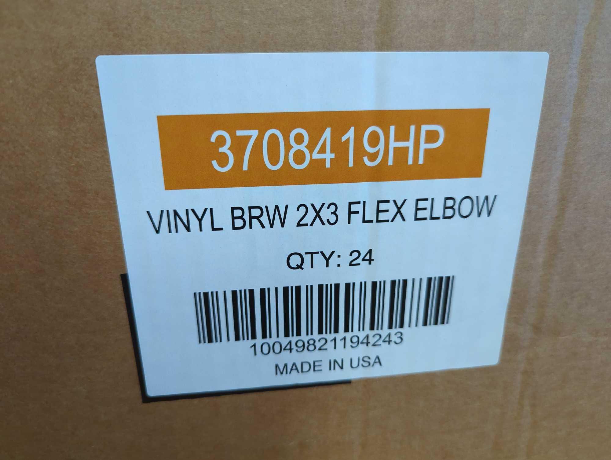 Box Lot Of 24 Amerimax Home Products Flex-Elbow 2 in. x 3 in. Brown Vinyl Downspout Elbow?, Appears