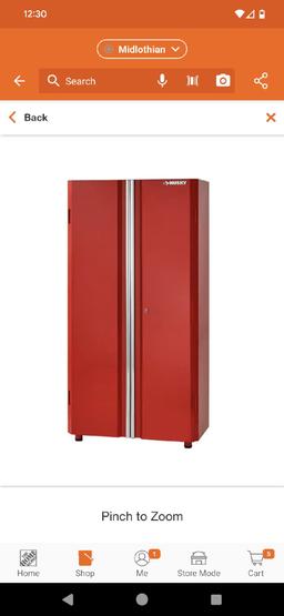 Husky Ready-to-Assemble 24-Gauge Steel Freestanding Garage Cabinet in Red (36.6 in. W x 72 in. H x