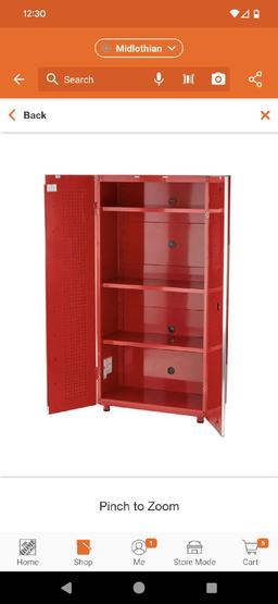 Husky Ready-to-Assemble 24-Gauge Steel Freestanding Garage Cabinet in Red (36.6 in. W x 72 in. H x