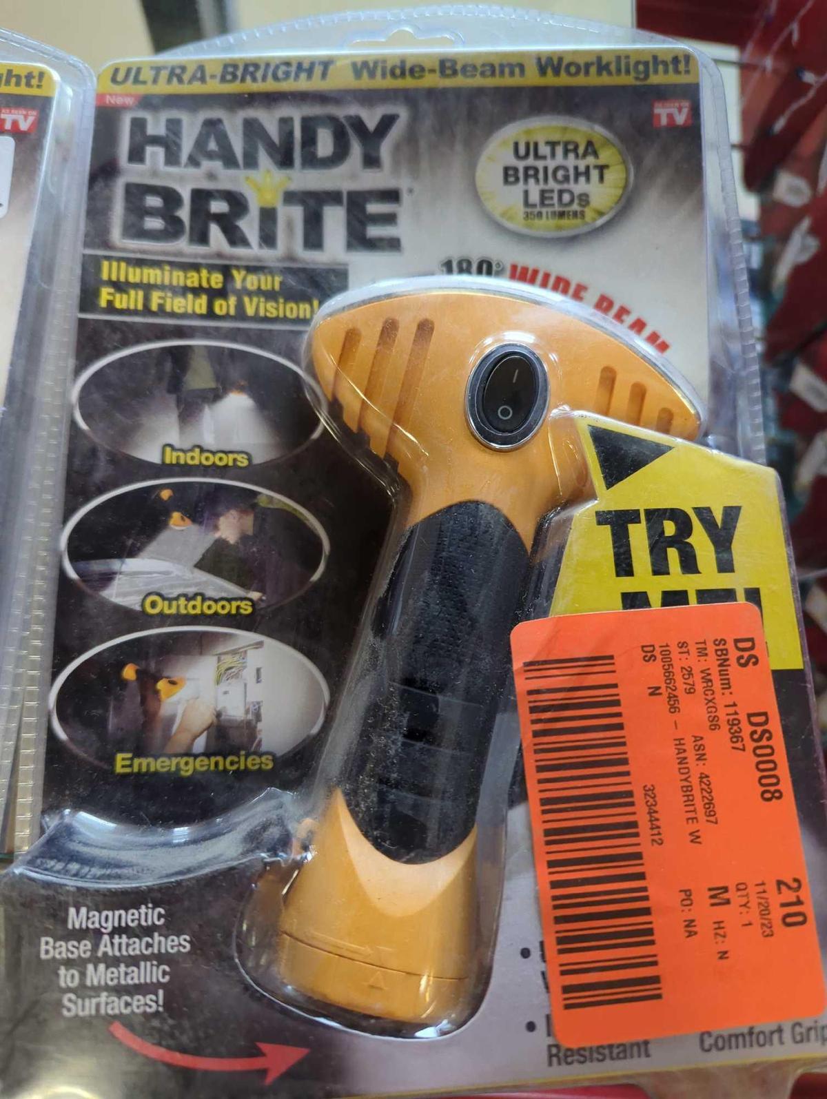 Lot of 2 HANDY BRITE Ultra-Bright Wide-Beam LED Flashlight, Appears to be New in Factory Packaging