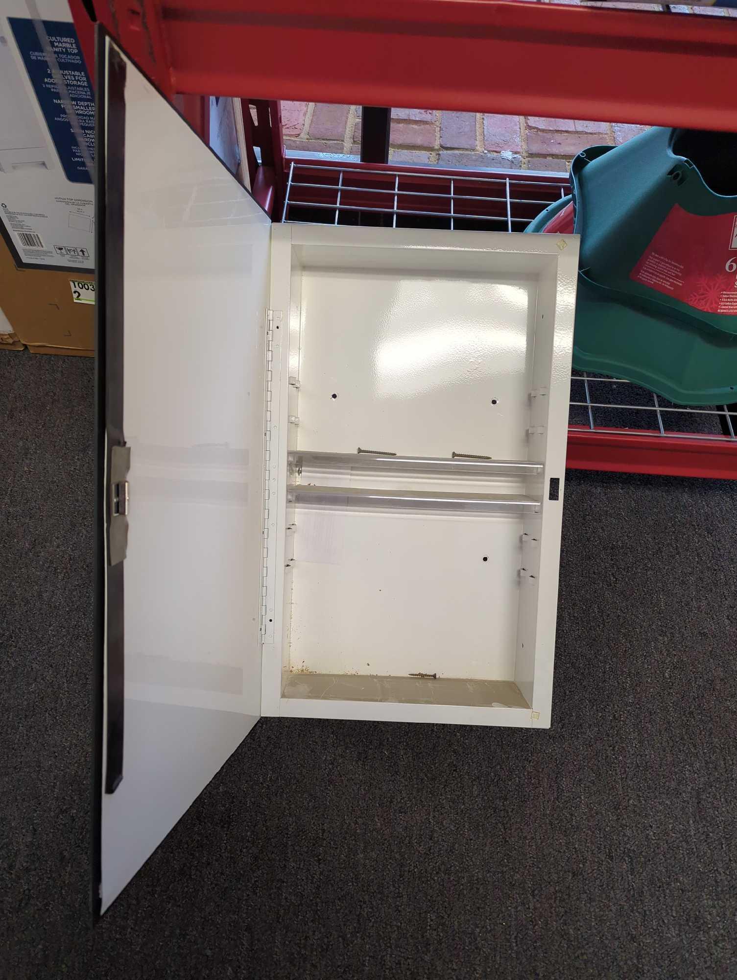 Glacier Bay?, Has Some Minor Chipping on corners, 16 in. W x 25.9 in. H Rectangular Steel Medicine