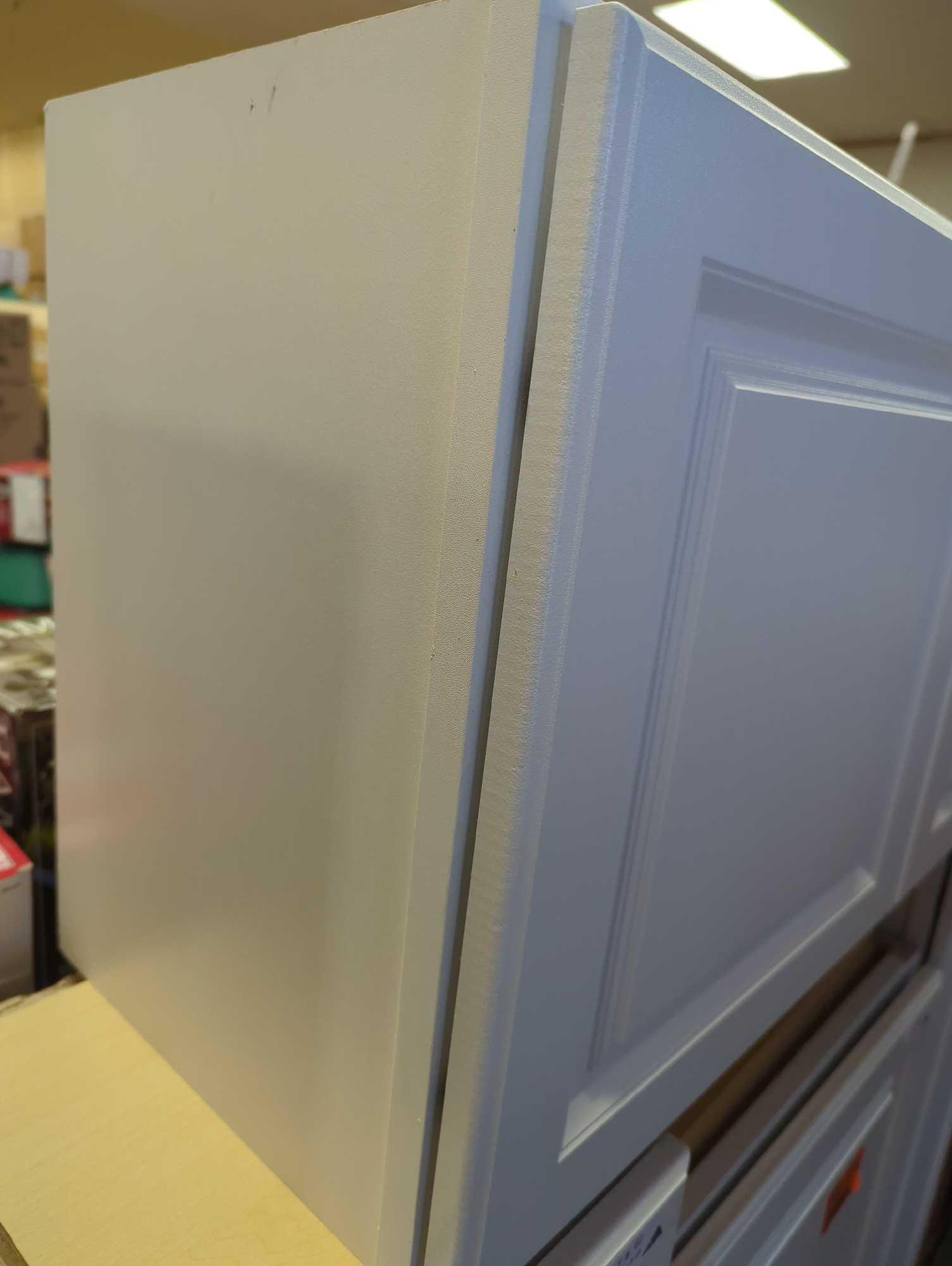Hampton Bay Hampton 36 in. W x 12 in. D x 18 in. H Assembled Wall Bridge Kitchen Cabinet in Satin