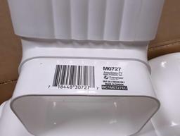 Lot of 20 Amerimax Traditional Vinyl 5.5-in White Downspout Side Elbows. Comes in open box as is