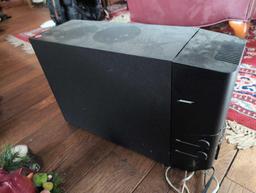 (LR) BOSE POWERED ACOUSTIMAS 9 SPEAKER SYSTEM SUBWOOFER. COMES WITH POWER CORD. IT MEASURES APPROX.