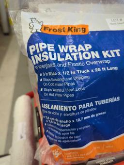 Lot of 2 Packs of Frost King 3 in. x 1/2 in. x 25 ft. Fiberglass Pipe Wrap Kit, Appears to be New in