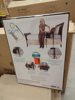 Able Life 17 in. Sturdy Bed Rail with Adjustable Support Legs and Organizer Pouch in Brown, MSRP