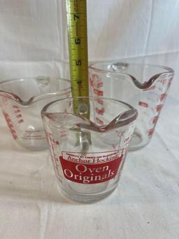 Anchor Hocking glass measuring cup lot. 2 One Cup, 1 One Pint....