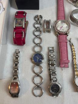 Watch lot including Adidas watch in box, silver and gold color watches