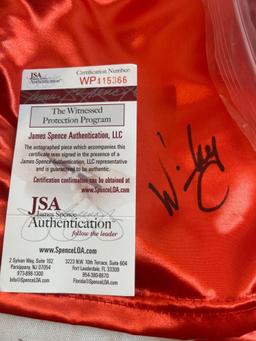 Boxing shorts autographed by Winky Wright with certificate of authenticity.