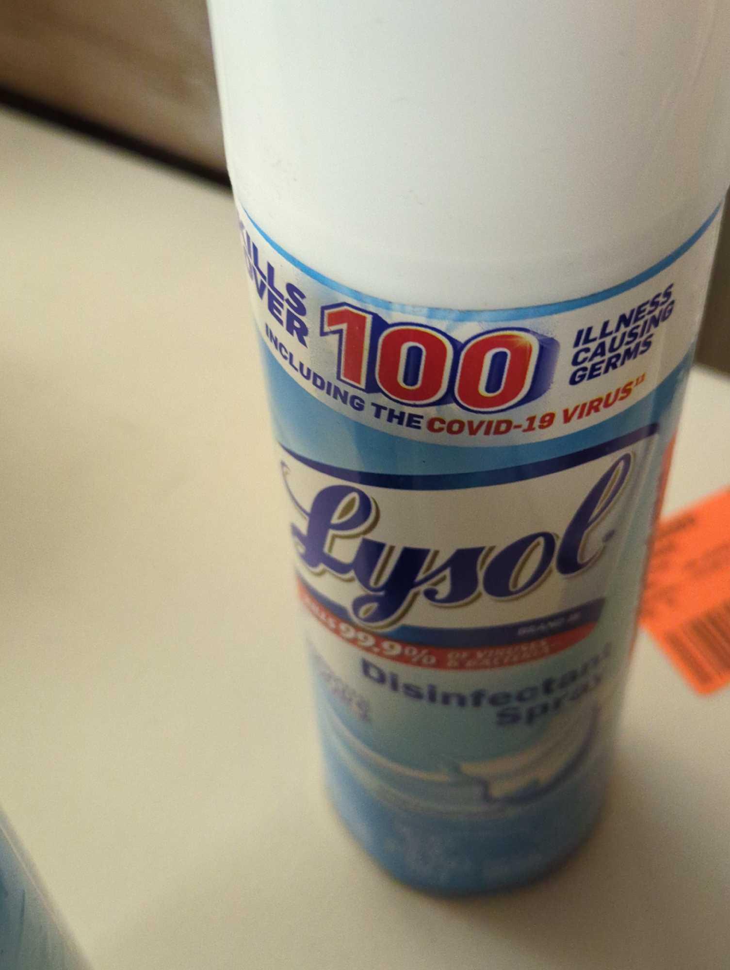 (1 Can Top Is Broken) Lot of 3 Spray Cans Of Lysol 19 oz. Crisp Linen Disinfectant Spray, Appears to