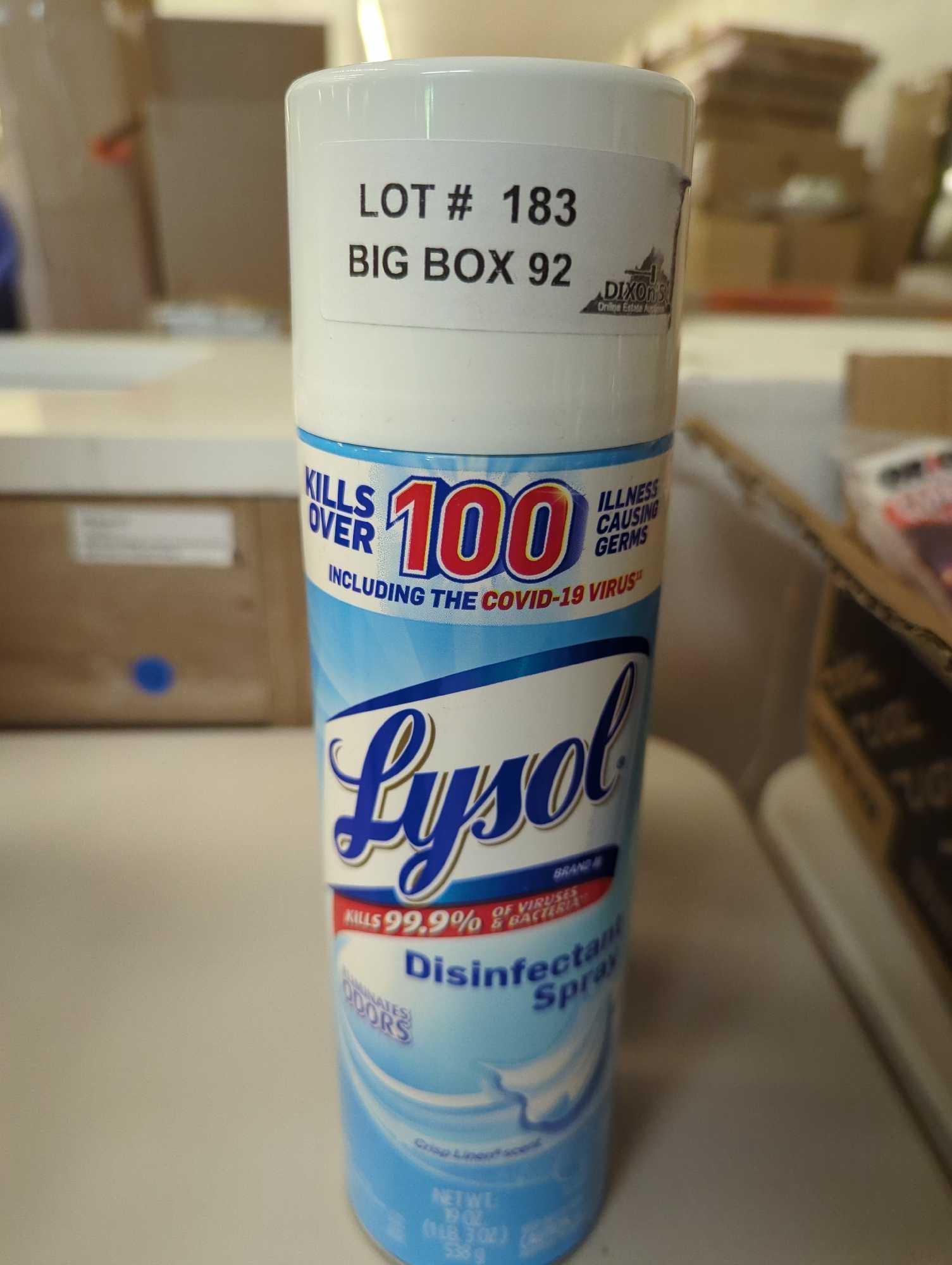 (1 Can Top Is Broken) Lot of 3 Spray Cans Of Lysol 19 oz. Crisp Linen Disinfectant Spray, Appears to