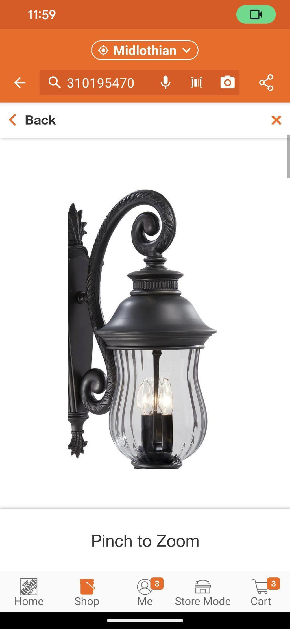 the great outdoors by Minka Lavery Newport 3-Light Heritage Outdoor Wall Lantern Sconce, Appears to