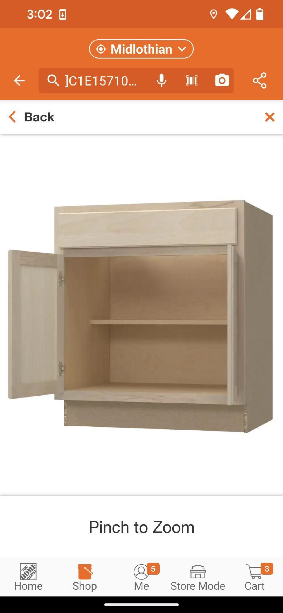 Hampton Bay 36 in. W x 24 in. D x 34.5 in. H Assembled Base Kitchen Cabinet in Unfinished with