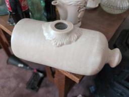 (LR) 2 PC. LOT LOVATTS LANGLEY POTTERY FOOT WARMER & A PRESTIGE POTTERY TEAPOT WITH INFUSER.