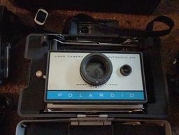 (LR) LOT TO INCLUDE: POLAROID 210 LAND CAMERA WITH CARRYING CASE, WESTINGHOUSE RADIO, BROWNIE