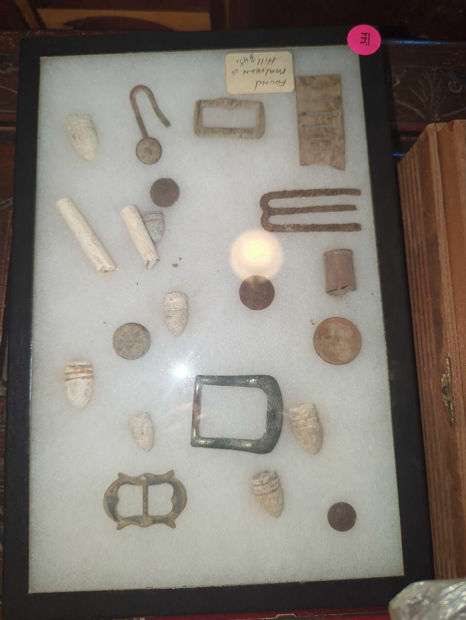 (BR1) LARGE LOT OF COLLECTORS ITEMS, CIVIL WAR BULLETS FIRED AND UNFIRED. ARTIFACTS, STONES,