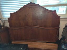 (BR1) FULL SIZE MAHOGANY BED, COMES WITH RAILS AND SLATS, 55 3/4"L