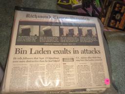 (BR3) LOT OF 2 BAGS OF OLD NEWSPAPERS, WHAT YOU SEE IN THE PHOTOS IS EXACTLY WHAT YOU'LL RECEIVE,