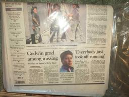 (BR3) LOT OF 2 BAGS OF OLD NEWSPAPERS, WHAT YOU SEE IN THE PHOTOS IS EXACTLY WHAT YOU'LL RECEIVE,