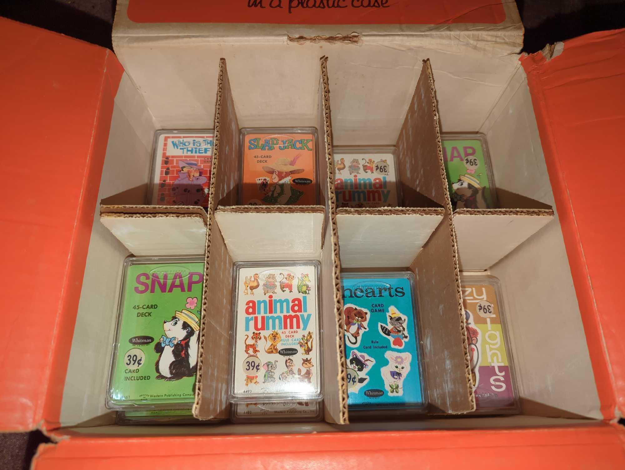(LR)BOX OF KIDS CARD GAMES, 6 DIFFERENT GAMES, VINTAGE BOX