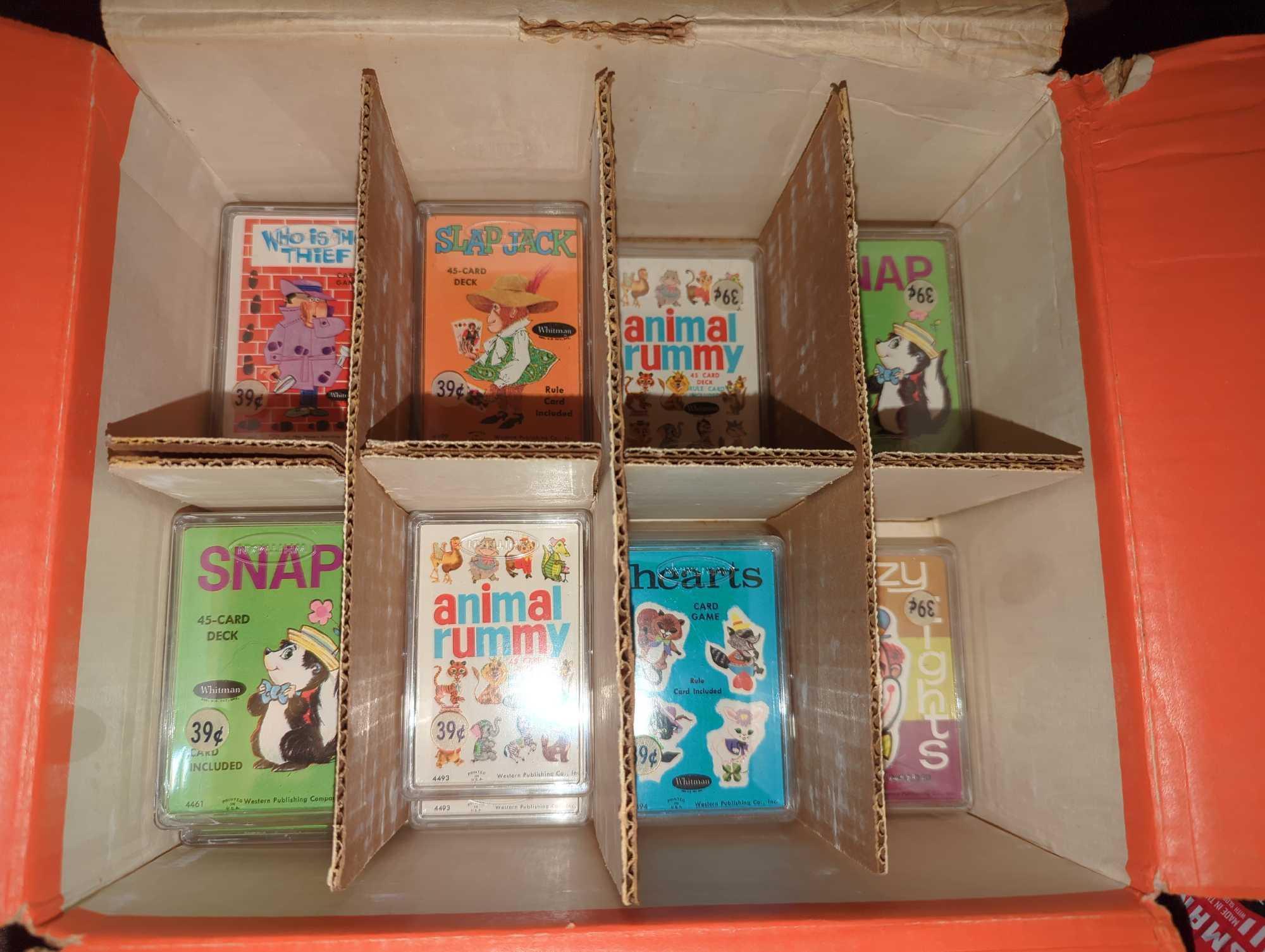 (LR)BOX OF KIDS CARD GAMES, 6 DIFFERENT GAMES, VINTAGE BOX