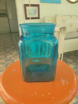 Blue Glass Jar $1 STS