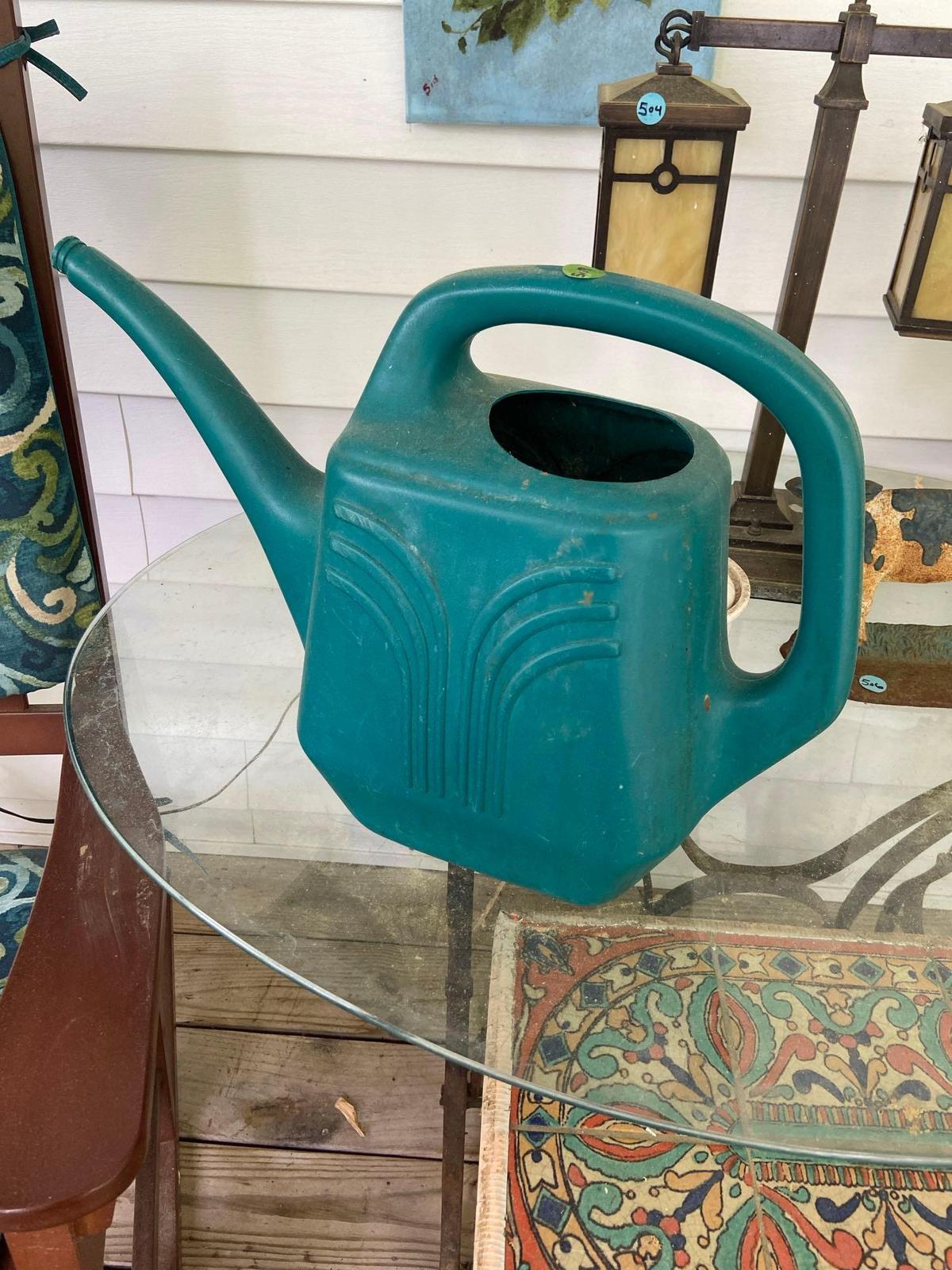 Bermuda Teal Plastic Watering Can $1 STS