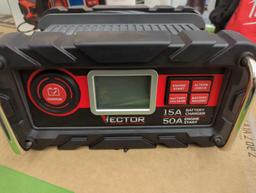 VECTOR 15 Amp Automatic 12V Battery Charger with 50 Amp Engine Start and Alternator Check, Appears