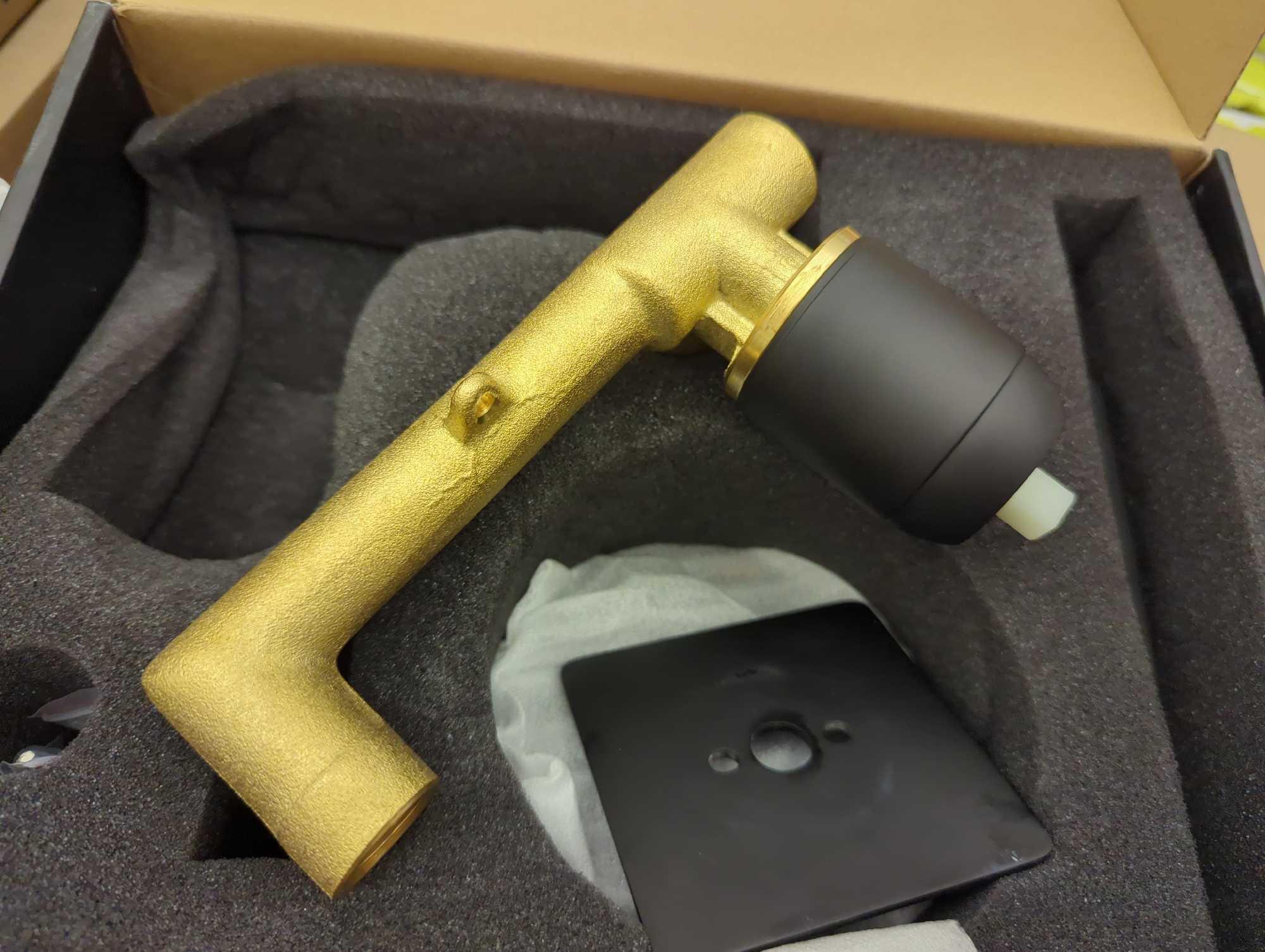 VIGO Olus Single Handle Wall Mount Bathroom Faucet in Matte Black, Retail Price $140, Appears to be