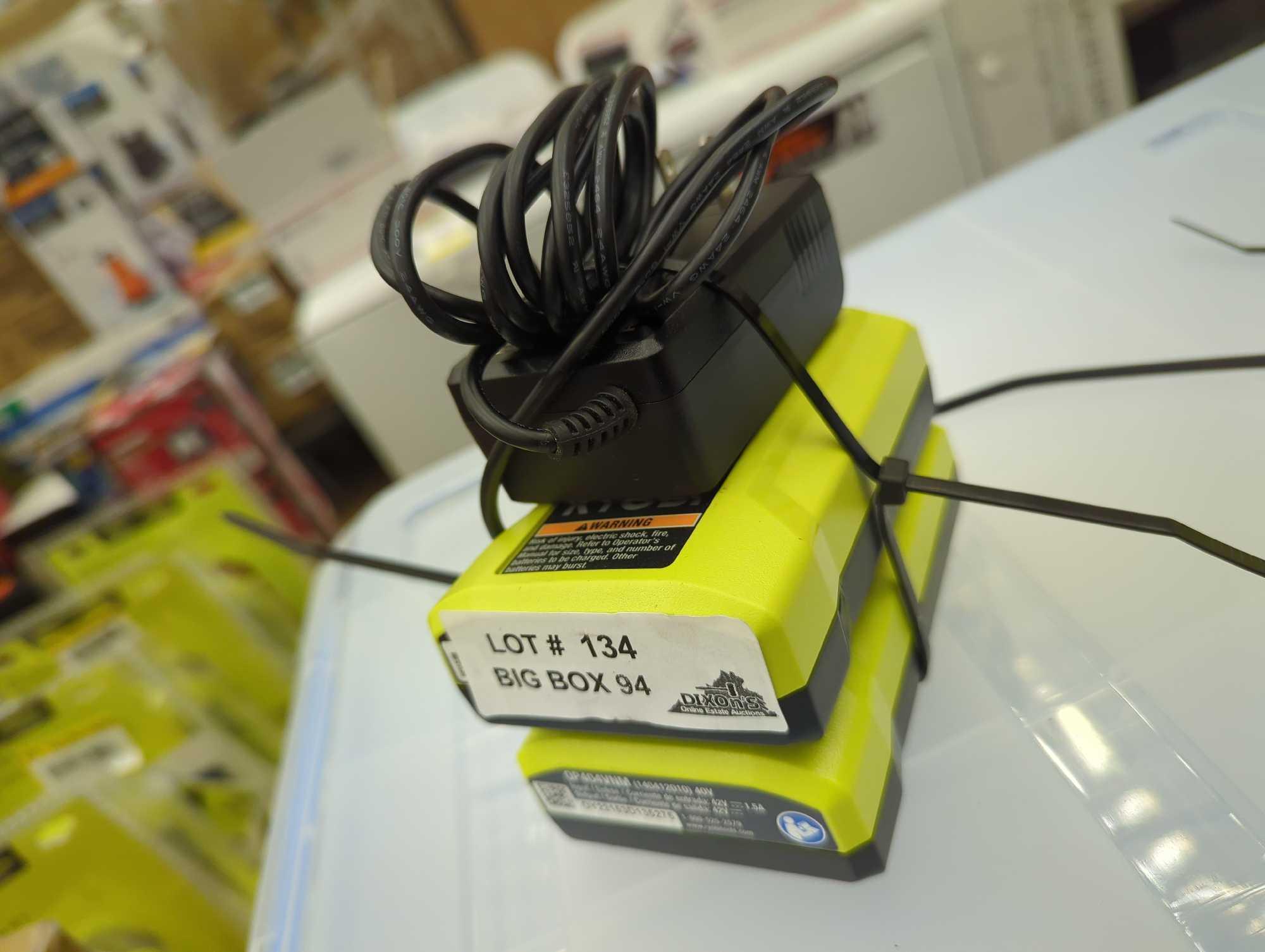 Lot of 2 RYOBI 40V Lithium-Ion Chargers with (1) USB Port, Retail Price $69/Each, Appears to be