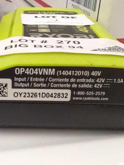 ( No Battery) Lot of 2 of RYOBI GEN2 Lithium-ion 40 Volt 40v Slim Line Compact Battery Charger