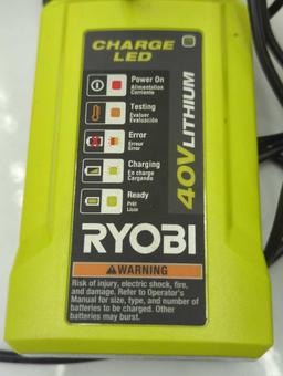 ( No Battery) Lot of 2 of RYOBI GEN2 Lithium-ion 40 Volt 40v Slim Line Compact Battery Charger