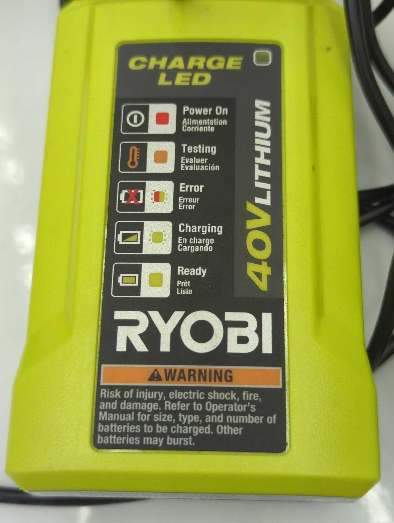 ( No Battery) Lot of 2 of RYOBI GEN2 Lithium-ion 40 Volt 40v Slim Line Compact Battery Charger