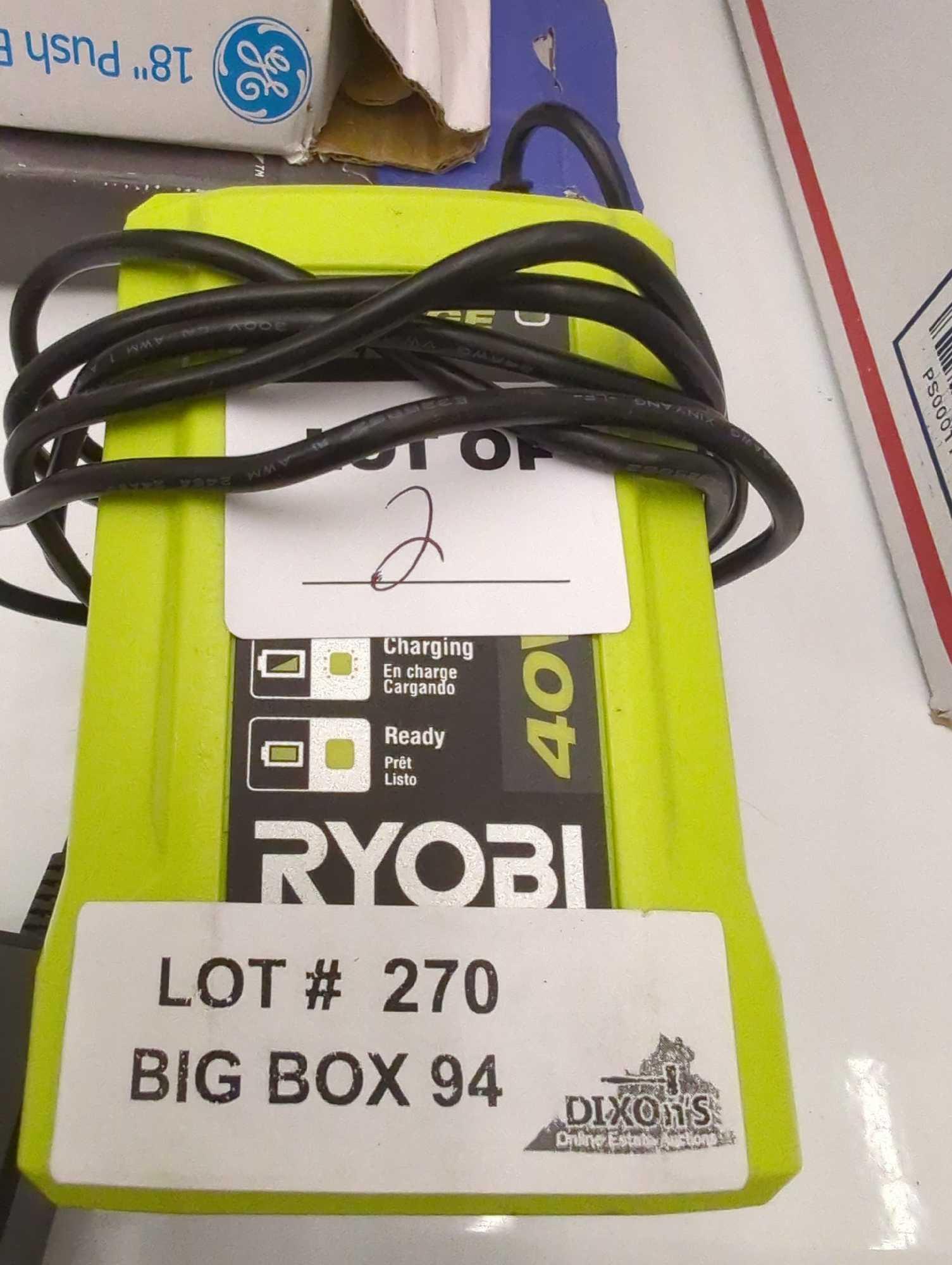 ( No Battery) Lot of 2 of RYOBI GEN2 Lithium-ion 40 Volt 40v Slim Line Compact Battery Charger
