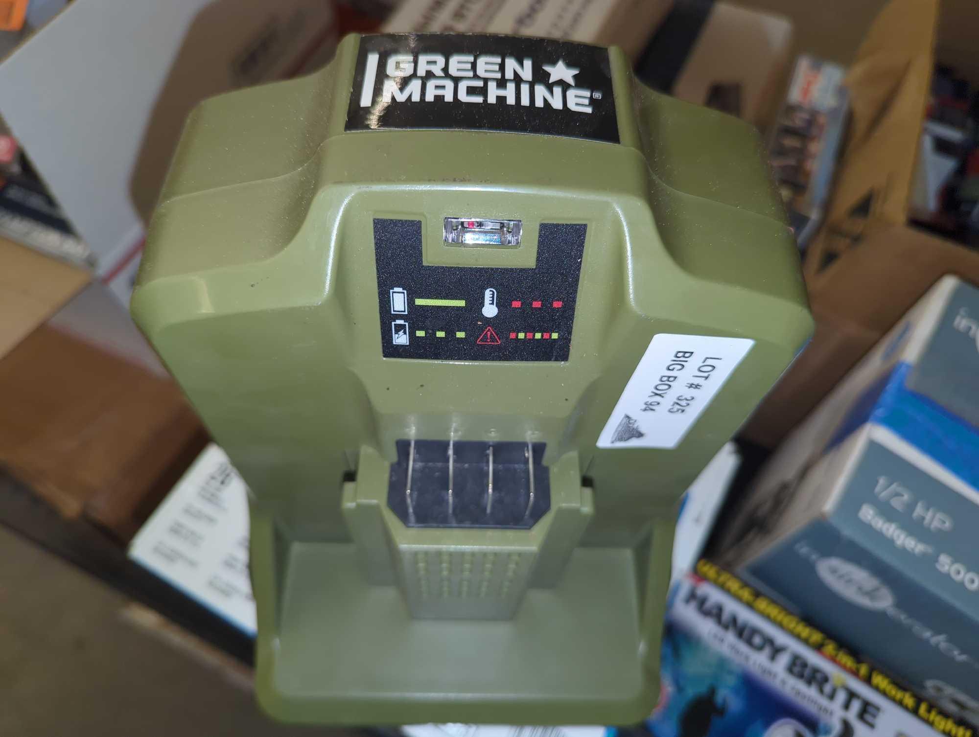 Green Machine 62V Charger with Cooling Fan, Retail Price $99, Appears to be Used, What You See in