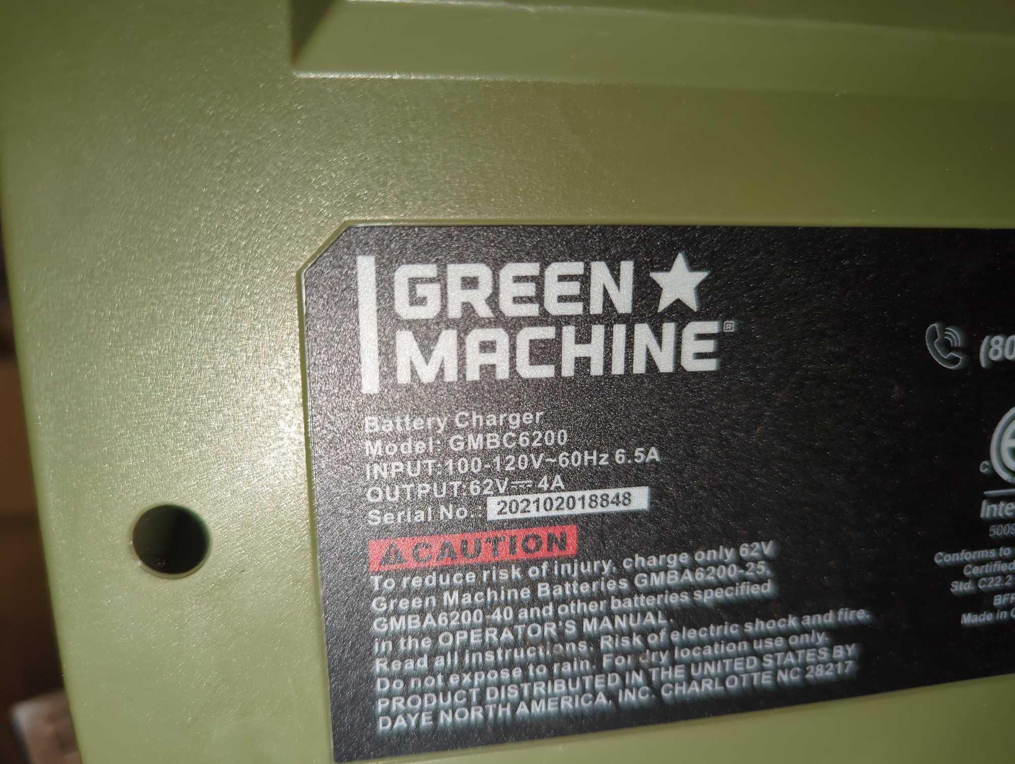 Green Machine 62V Charger with Cooling Fan, Retail Price $99, Appears to be Used, What You See in