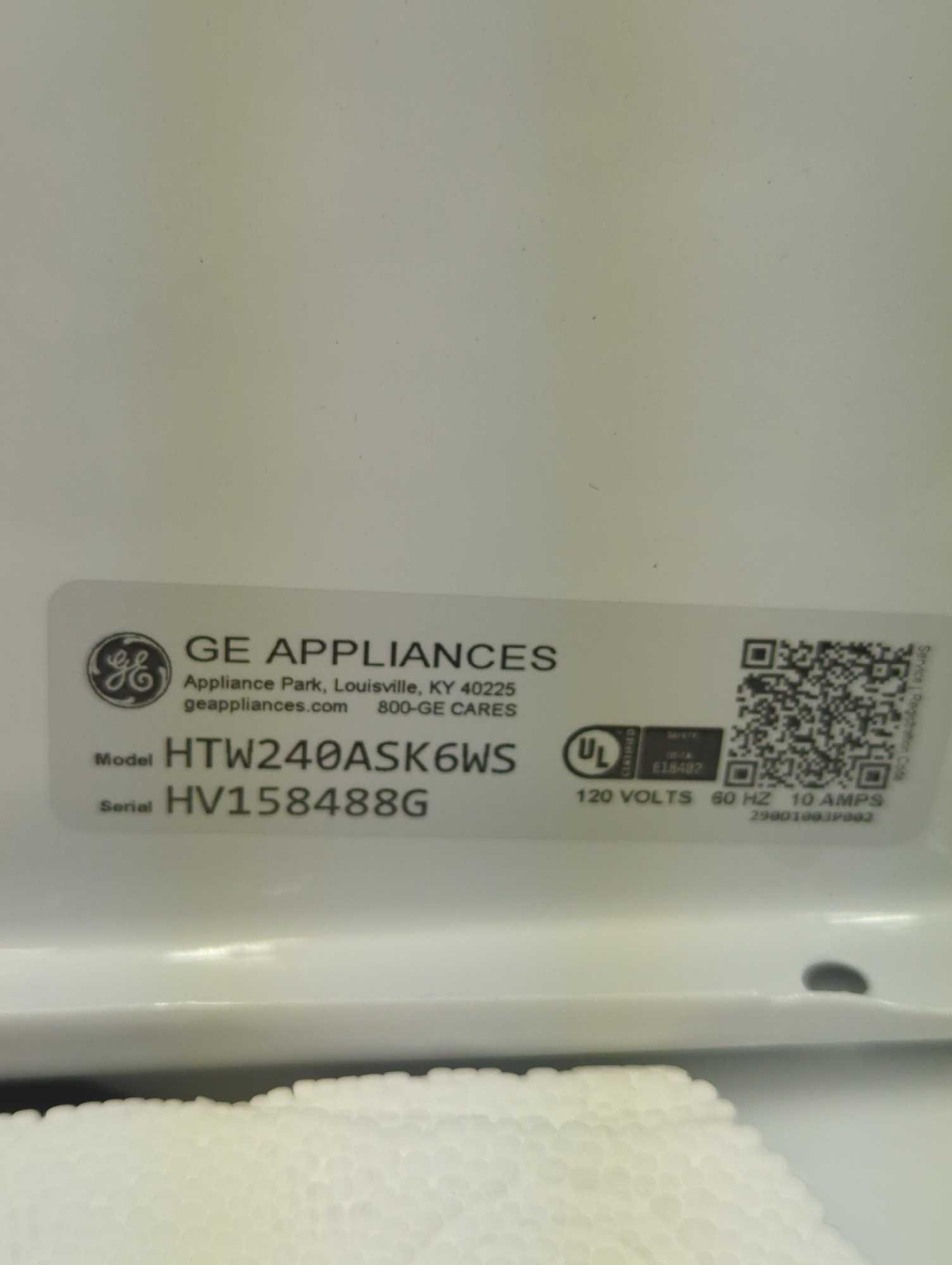 GE 3.8 cu. ft. Top Loading Washer (HTW240ASK6WS) In White with Cold Plus and Water Level Control,