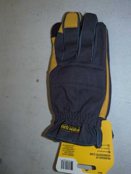 Lot of 10 FIRM GRIP Large Duck Canvas Hybrid Leather Work Gloves, Retail Price $11/Each, Appears to