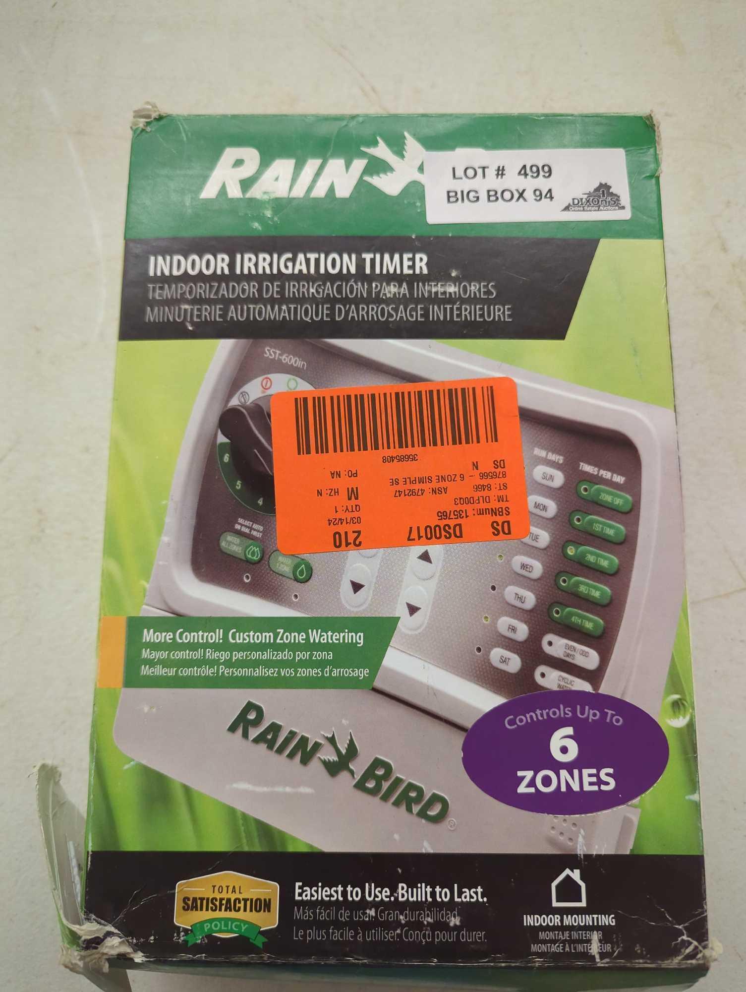 Rain Bird Simple-To-Set 6-Station Indoor Irrigation Timer, Appears to be New in Open Box Retail