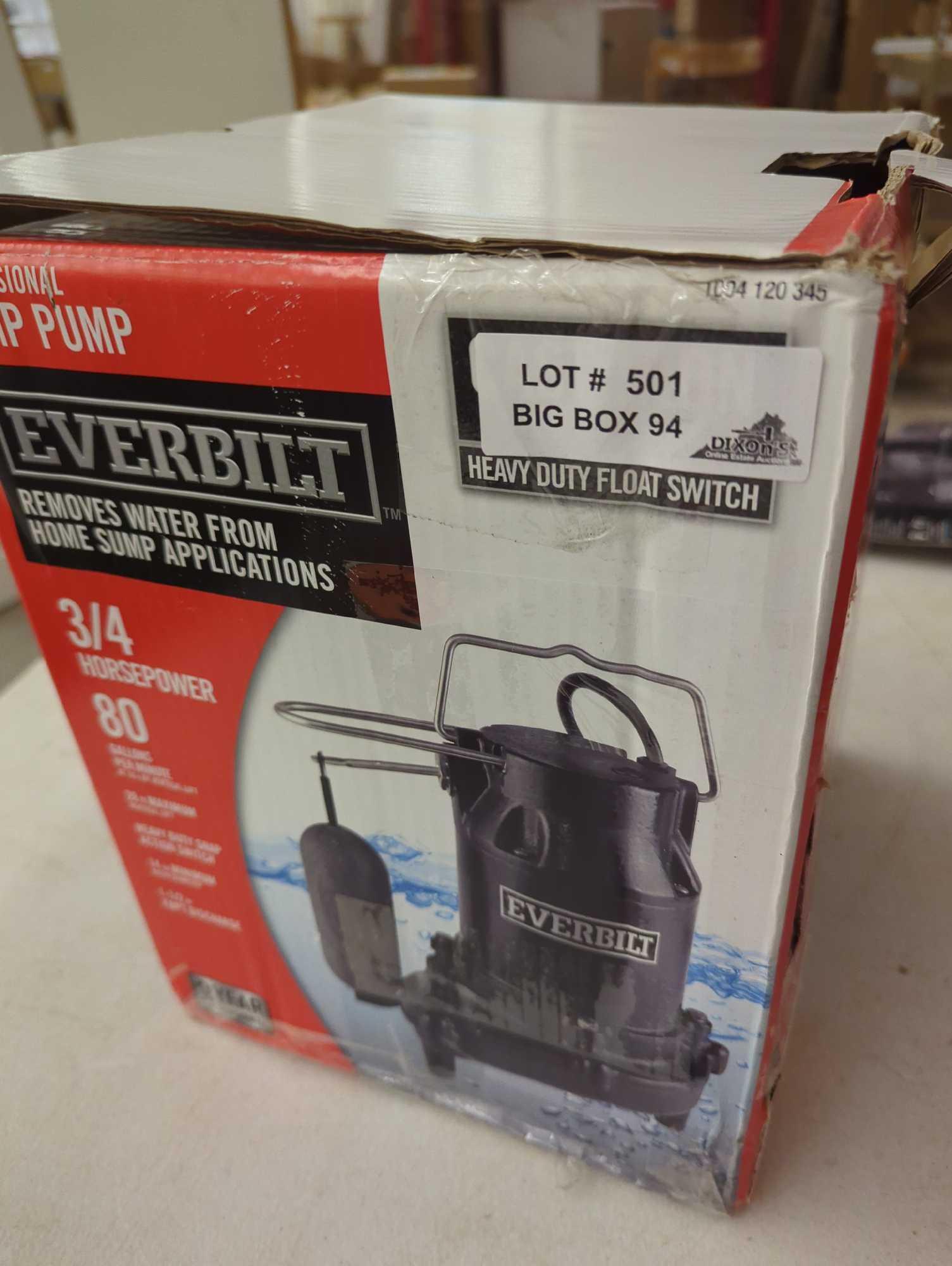 Everbilt 3/4 HP Pro Snap Action Sump Pump, Appears to be Heavily Used Has Rusting And Some Damage